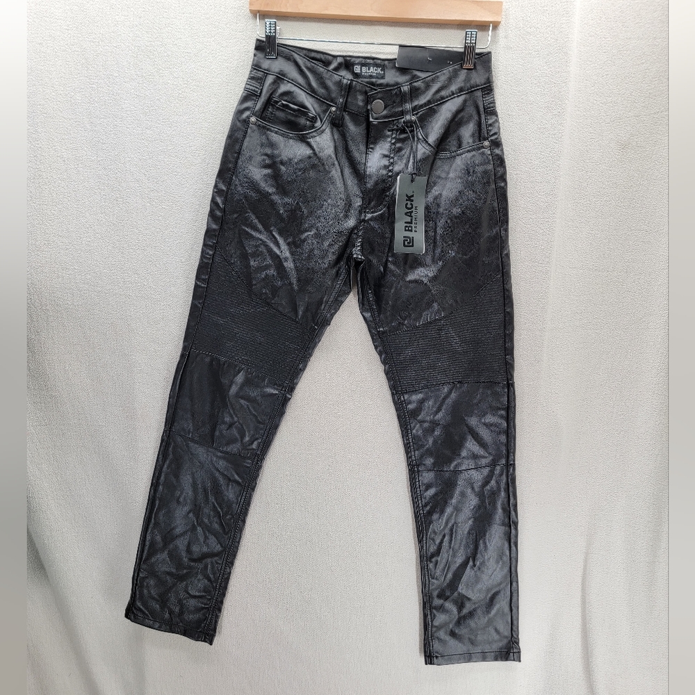 NWT Black Premium Slim Flex Polyurethane Black Jeans Pants Size-28